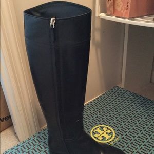 Tory Burch leather riding boots.